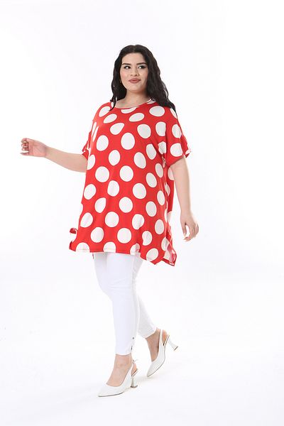 XL Modam Women's Large Size Polka Dot Pattern Tunic