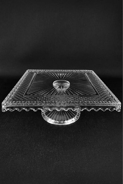 Digithome Glass Cake and Cake Presentation Stand Square 25 Cm - Sn.krr.001 C1-1-288