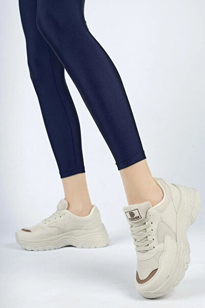 Ayakkabı Ülkesi Pantofi de damă casual, ortopedici, ușori, cu talpă groasă, cu șireturi