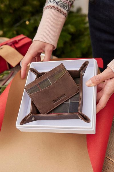 Barbour mens leather wallet on sale