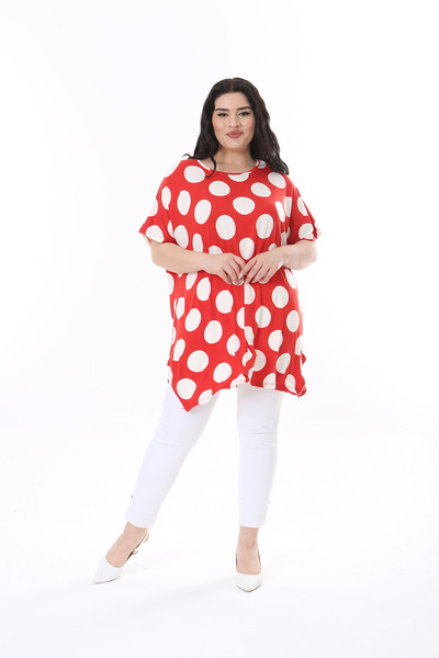 XL Modam Women's Large Size Polka Dot Pattern Tunic
