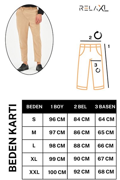 RELAXL Ανδρικό παντελόνι γραφείου με πλισέ από 100% βαμβακερό ύφασμα Mink