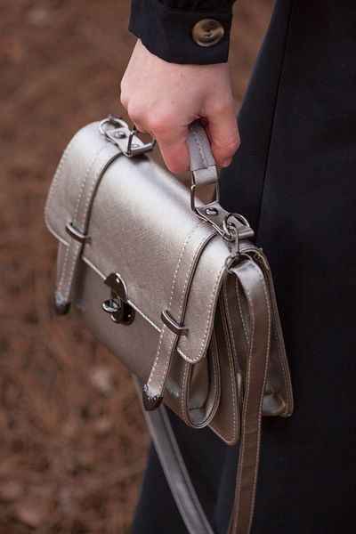 GIMOSA Curea lungă reglabilă din piele vegană Ines, geantă de damă cu blocare, geantă de umăr, geantă crossbody