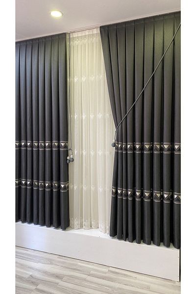 Fon Dünyası Panel Background Curtain Anthracite (single Wing)