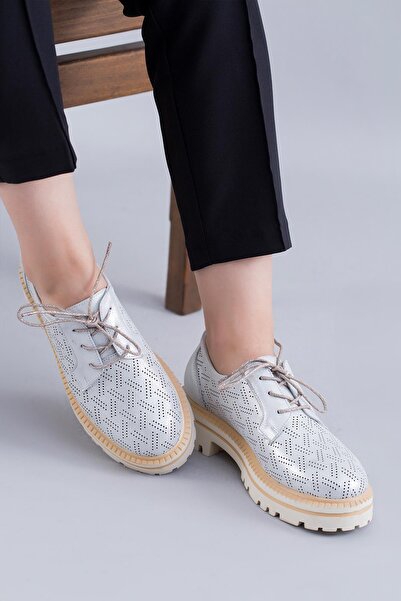 Stilbagshoes Lottie Γνήσιο Δέρμα - Ορθοπεδικά Γυναικεία Casual Παπούτσια Ασημί