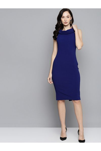 Sassafras By Styli Sleeveless High Neck Bodycon Midi Dress