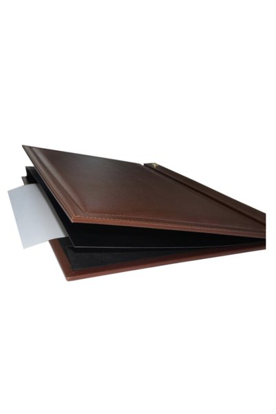 SÜMEN DÜNYASI Firat Tan Covered Single Desk Mat with Bellows Detail