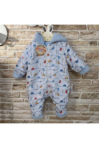 Bebistanbul NEW BABY 6/18 MONTHS WINTER FURRY COSMONOT-ASTRONOT JUMPSUIT WITH CAR FIGURE