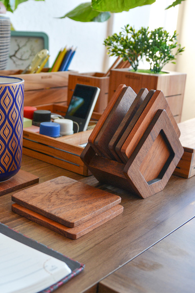 Woodsaka 8 قواعد أكواب وقاعدة مثلثة - ماهوجني - سبيلي