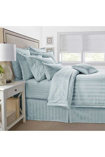 Orange Bed & Bath Orange Bed And Bath Hotel Duvet Set 100% Cotton Single 4 Piece Blue