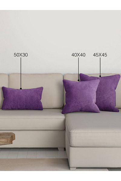 Perle Home Daily Series Violet Purple Color Throw Pillow Pillow Case