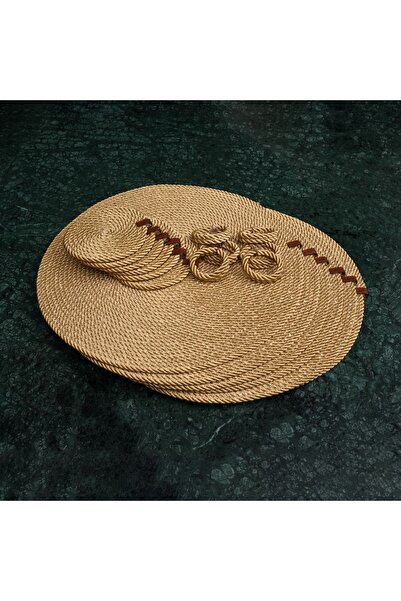 myrope طقم صحن تقديم أمريكي ذهبي 6 قطع قاعدة أطباق 6 قطع قاعدة أكواب 6 قطع حامل مناديل