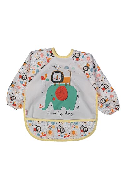 MeraklıBebe مريلة طعام أطفال من بيبيتشي بتصميم أسد وفيل مقاومة للسوائل مع جيوب