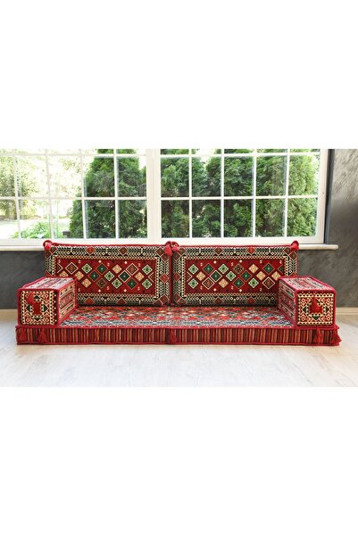 BAKIRÖZÜ HOME Şark Köşesi Takımı , Oturma Grubu Yer Minderi Koltuk Takımı (sü...