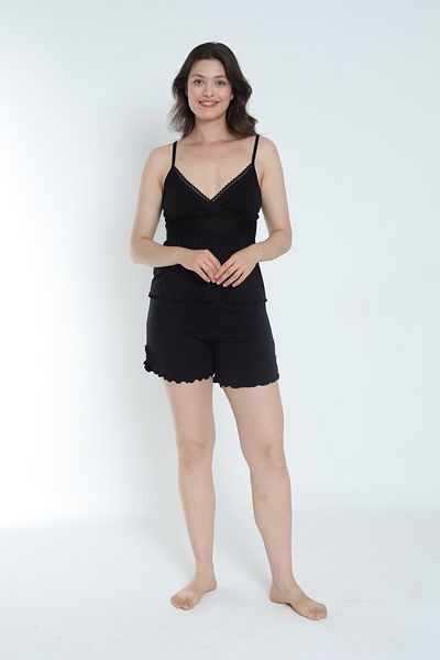 ERDENİZ TEKSTİL Set pijama pantaloni scurti cu bretele pentru femei