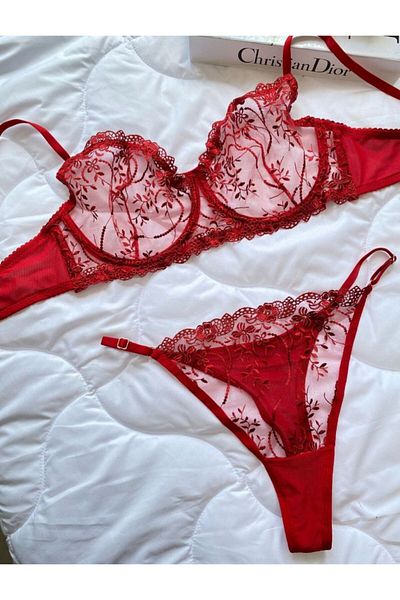 dem merys Brode Plus Size Bra Set