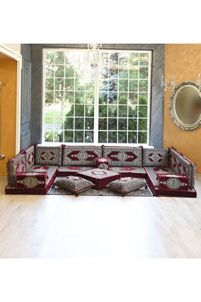 BAKIRÖZÜ HOME Şark Köşesi Takımı Konsepti Saraylı Bordo Modeli Koltuk Takımı ...
