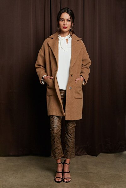 Lovely Pepa Bardot Kaşe Palto