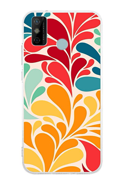 PrintiFy Tecno Spark 6 GO ile Uyumlu 1mm Slim Fit Retro Renkler 5 Baskılı Şeffaf  Kılıf
