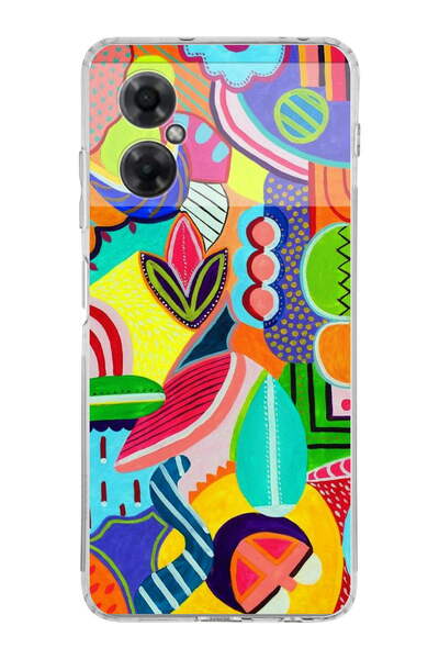 PrintiFy Xiaomi Redmi Note 11R ile Uyumlu 1mm Slim Fit Retro Renkler 6 Baskıl...
