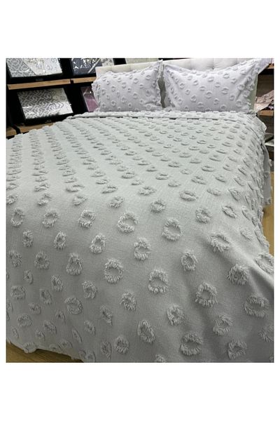 Çapa Home Double Chenille Bedspread - BEIGE, 240x260 cm