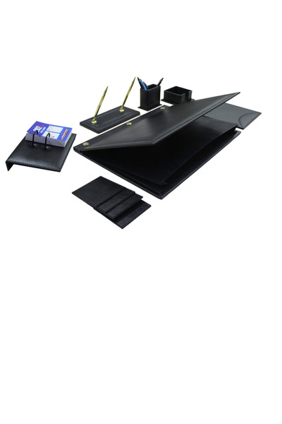 SÜMEN DÜNYASI SİYAH  ( 8 )  PARÇA KAPAKLI SÜMEN TAKIMI KALEMLİ GOLD SARI AKSE...