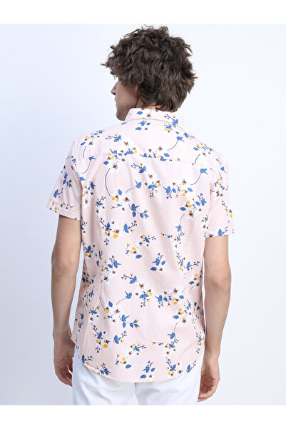 Highlander By Styli All Over Floral Print Shirt with Short Sleeves