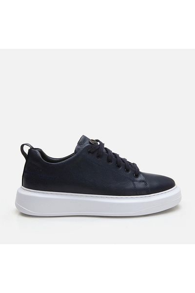 Hotiç Pantofi casual pentru bărbați din piele naturală bleumarin