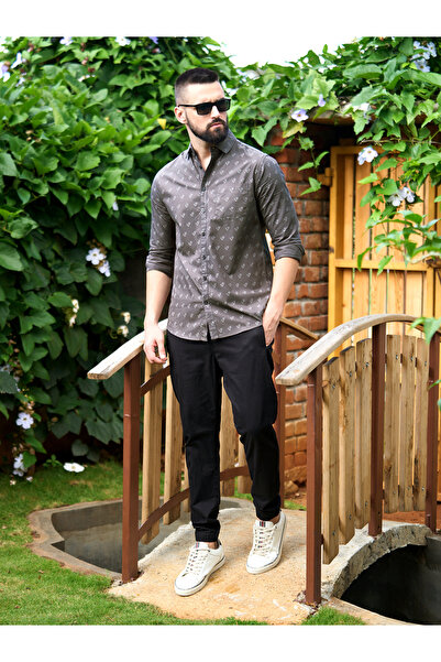 Dillinger By Styli All Over Dinosaur Print Shirt with Long Sleeves