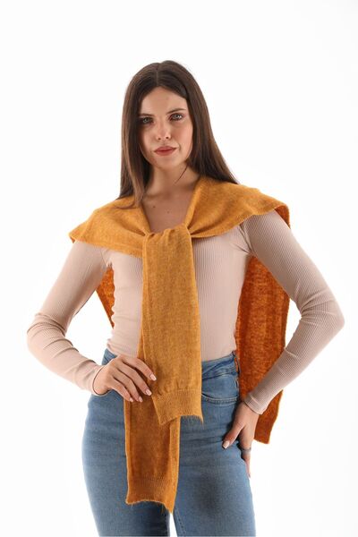 HİRA LİFE FASHİON قميص كتف تريكو أنيق للجنسين - إكسسوار ذو وجه واحد وربطة أمامية