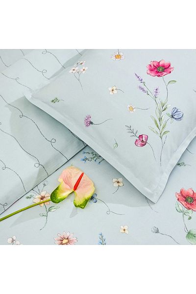Taç Set cuvertură de pilota din satin - bumbac organic renovat, dublu, SOLENE