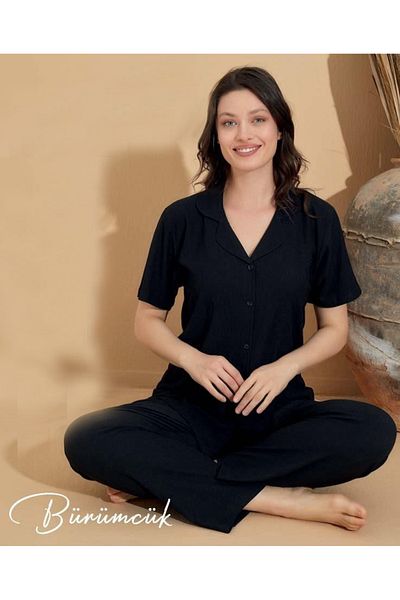 Lukitus Set de pijamale cu guler de cămașă cu mânecă scurtă