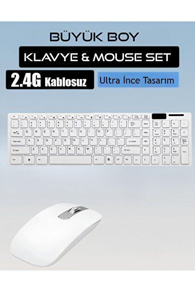 nextbuy Klavye & Mouse Seti Ultra İnce Sessiz Tasarım 2.4gHz Tak Çalıştır Tablet Tv Notebook Uyumlu