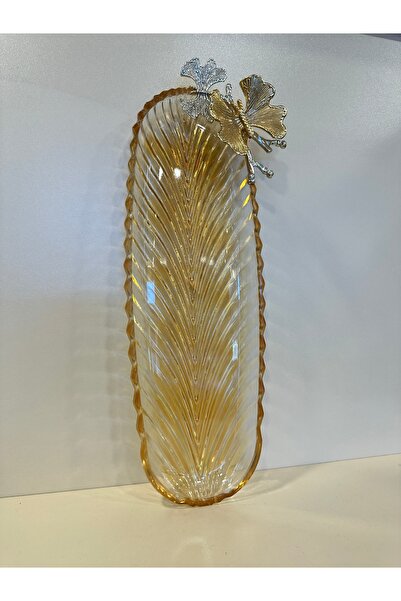 PLUS HOME SUNUM UZUN OVAL SERVİS TABAĞI BÜYÜKBOY AYAKSIZ BAL