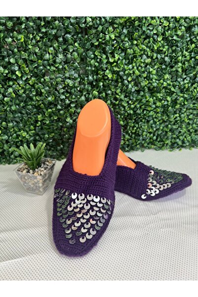Begonya Ev Tekstili Keçe Tabanlı El Örmesi Patik