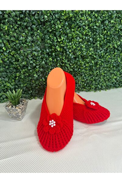 Begonya Ev Tekstili Keçe Tabanlı El Örmesi Patik