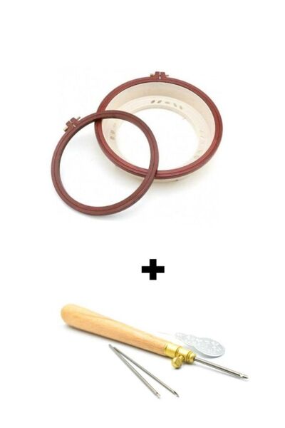 Nurge طقم بكرة ثقب بلاستيكية وكروشيه خشبي رفيع