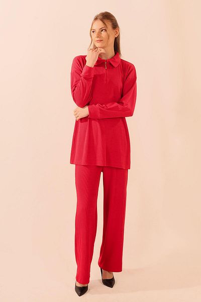 Rays 5471 Red Zippered Tunic and Pants Set