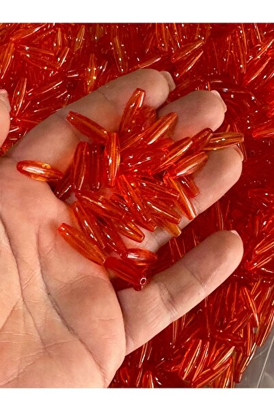 Gönülden Tasarım 2 CM 50 ADET TURUNCU DELİKLİ BORU TAKI BONCUĞU