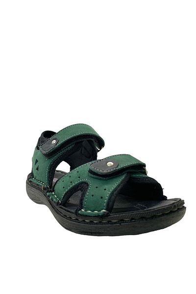 Toddler Boy's Green Leather Sandals - 4544 Model