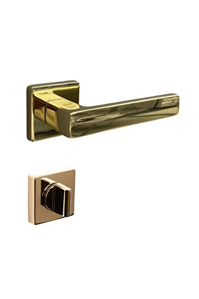 System Fosıl Rozetli Kapı Kolu Gold Wc Mandallı Rozet