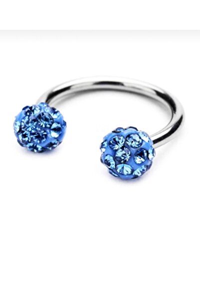 BY DİLEK ÇETİN ACCESSORY Cerrahi Çelik mavi taşlı kıkırdak helix tragus Pierc...