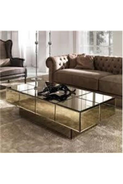 Gençtürk Luxury Bronz Aynalı Orta Sehpa 80x140 Yükseklik 34cm Değişik Ölçü Ay...