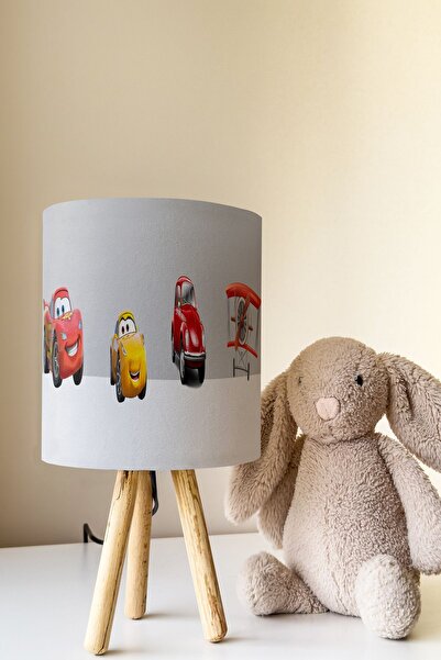 Talia Home Mcqueen Lightning Patterned Children's Room Lampshade Table - Tlab-107