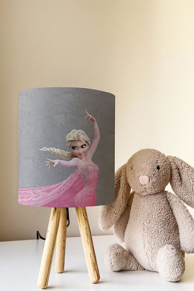 Talia Home Gray Elsa Karlar Children's Room Lampshade Table Lamp - Tlab-274