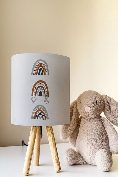 Talia Home Rainbow Patterned 3-piece Children's Room Lampshade Table Lamp - Tlab-169