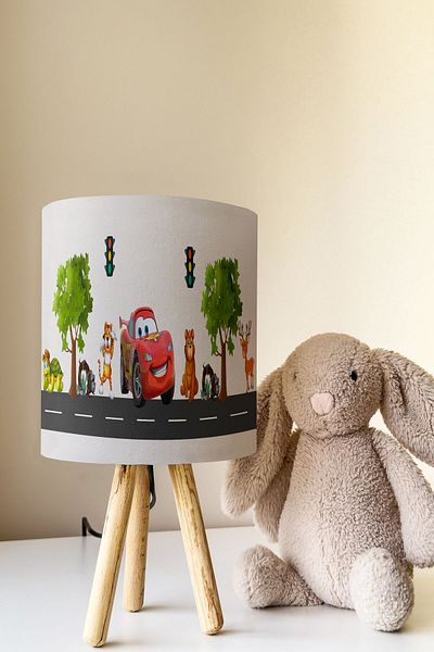Talia Home Cute Animal Patterned Children's Room - Lampshade Table, Lamp Tlab-227