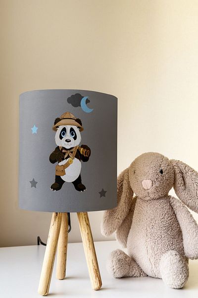 Talia Home Panda Patterned Children's Room - Lampshade Table, Lamp Tlab-129