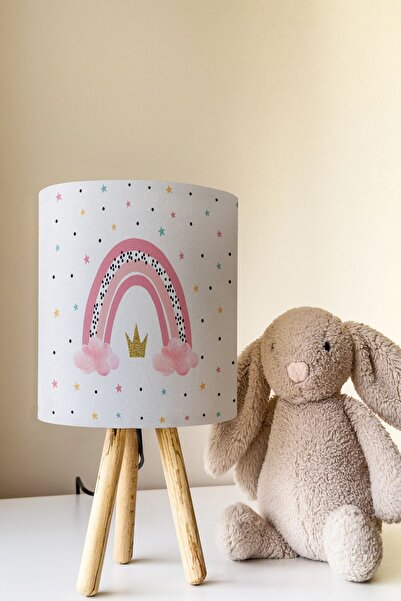 Talia Home غرفة أطفال بنمط قوس قزح - مصباح طاولة عاكس الضوء TLAB-305