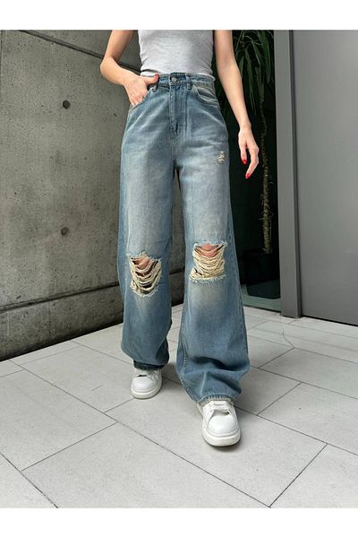 DENOKMODA Y2K Recycled Baggily Pocket Jean Trousers